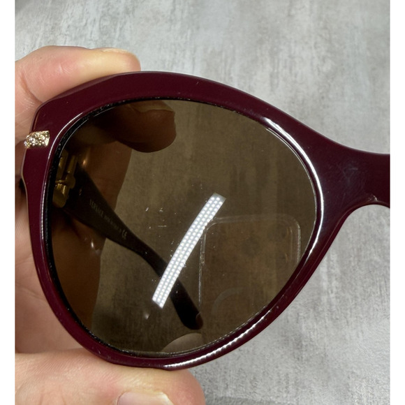 Versace Sunglasses Womens One Size Maroon Brown Cat Eye Crystal Italy Designer main image 15